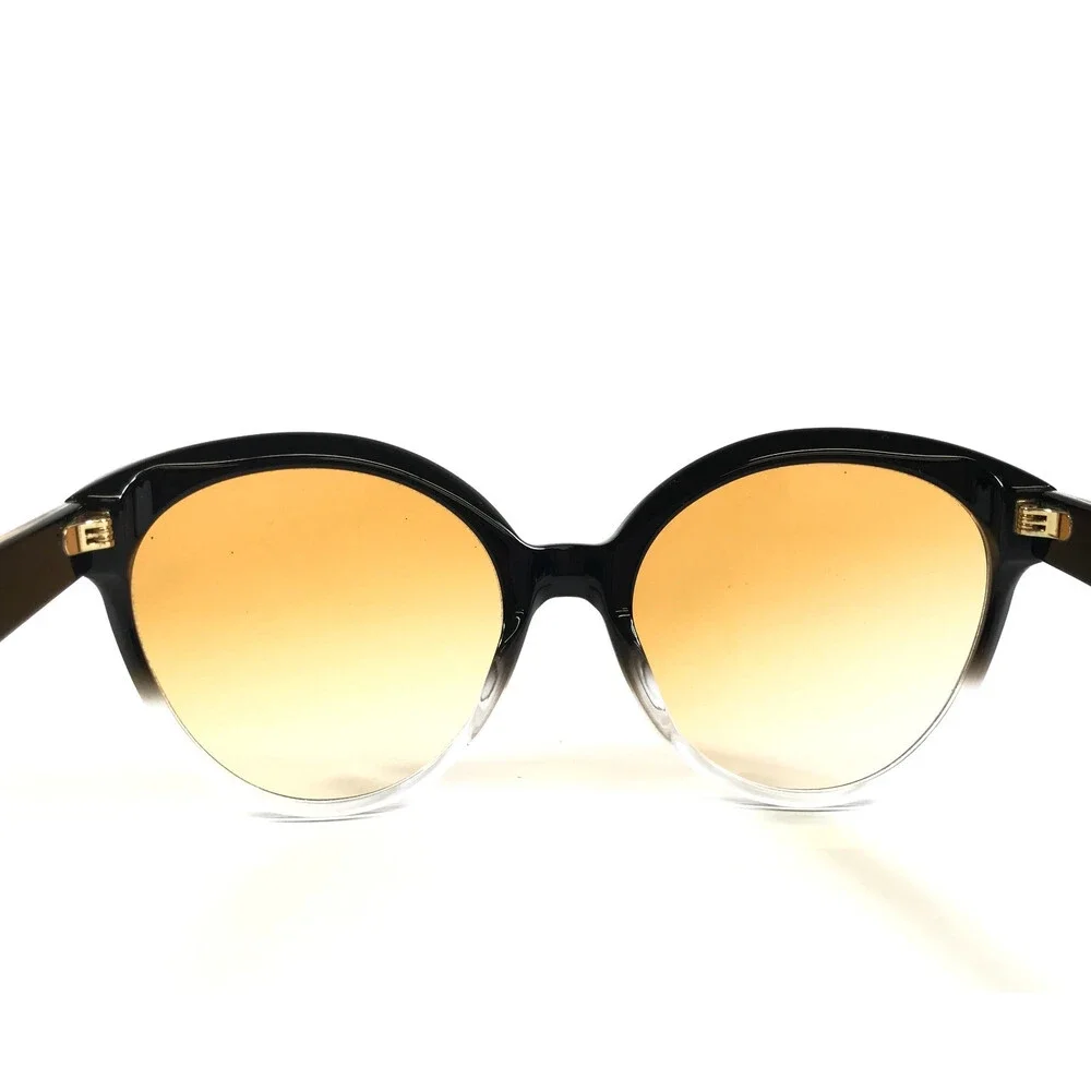 Alfred Kerbs Sunglasses ANDREA BK Black Cat Eye Frames w/ Gradient Orange Lenses